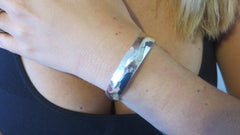 Small Silver Hammered Cuff