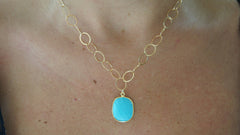 Howlite on Gold Link Chain
