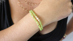 Key Lime Jade Beaded Bracelet (Set of 2)