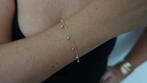 Delicate Matte Gold Drop Bracelet