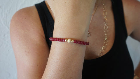 Red Jade Beaded Bracelet (Style 1)