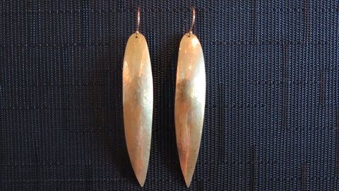 Long Skinny Leaf Earrings