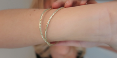 Double Twisted Gold Bangle