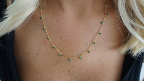 Delicate Emerald Drop Necklace
