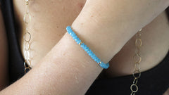 Sky Blue Jade Beaded Bracelet (Style 2)