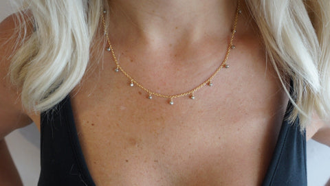 Delicate Pyrite Drop Necklace