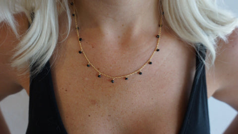 Delicate Onyx Drop Necklace