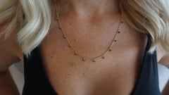 Delicate Garnet Drop Necklace