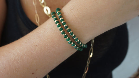 Emerald Jade & Gold Bracelet